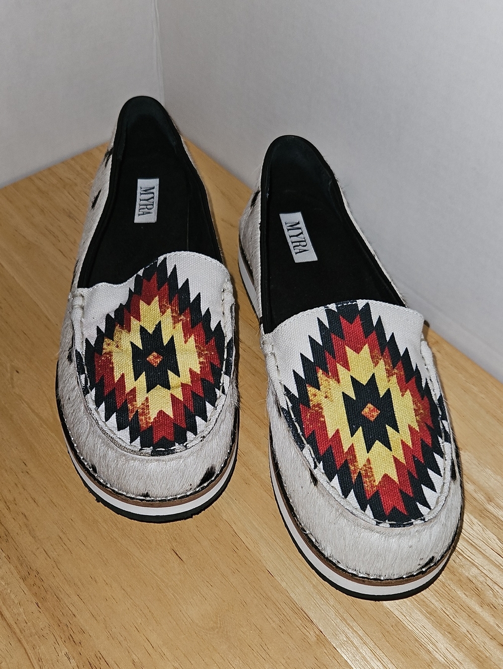 Myra Uranium Aztec Hairon Loafers